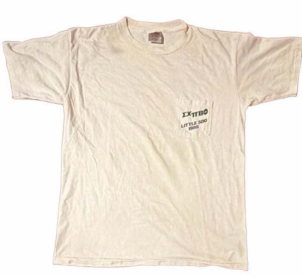 Oneita Pocket-T Little 500 1988 White T-Shirt XL
